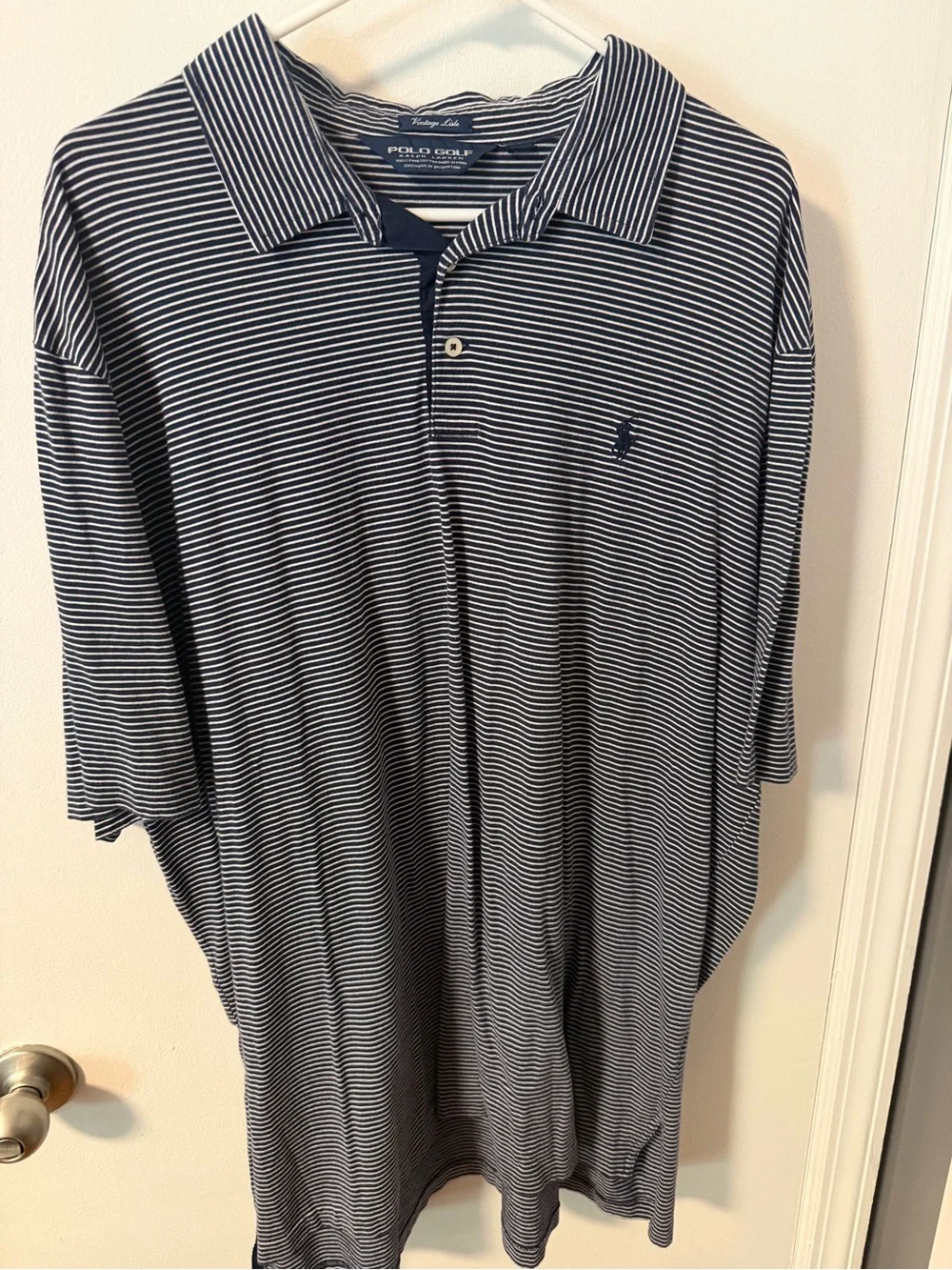 Ralph Lauren Navy and White Striped Polo